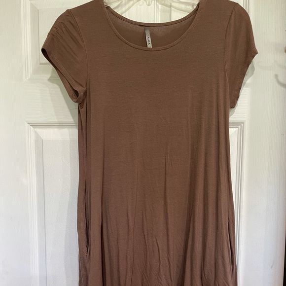 made in USA w pockets flowy swing top soft cocoa - Picture 2 of 14